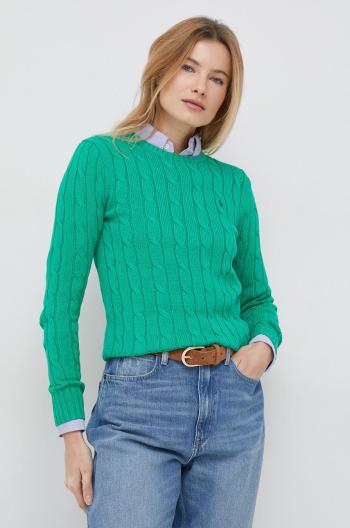 Bavlnený sveter Polo Ralph Lauren dámsky, zelená farba