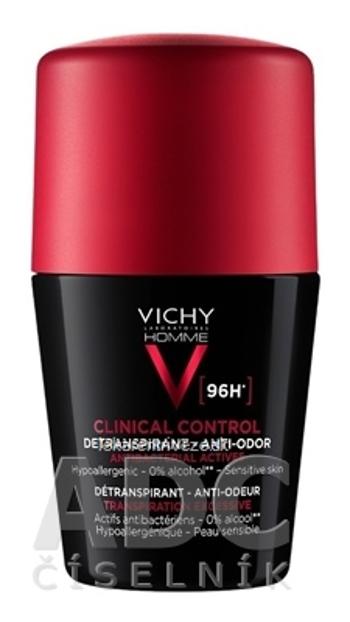 VICHY HOMME DEO CLINCAL CONTROL DETRANSPIRANT 96H detranspirant proti zápachu, roll-on 1x50 ml