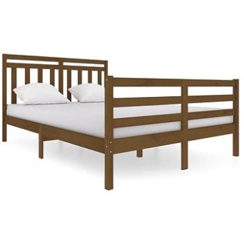 Rám postele medovo hnedý masívne drevo 140 × 200 cm, 3100657