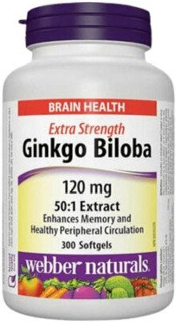 Webber Naturals Ginkgo Biloba Extra silné 120 mg, 300 kapsúl
