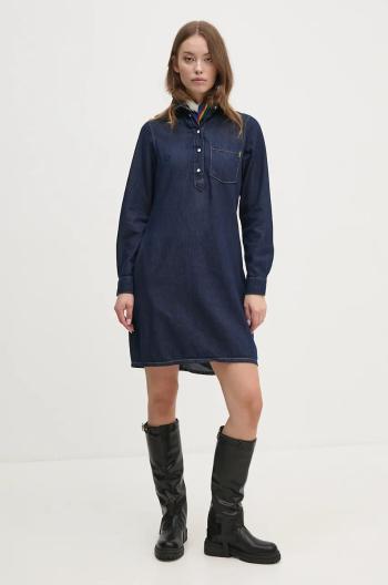 Rifľové šaty Pepe Jeans REGULAR PULL-OVER DRESS tmavomodrá farba, mini, rovný strih, PL953628BC3