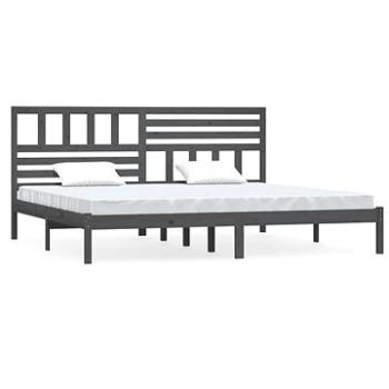 Rám postele sivý masívna borovica 200 × 200 cm, 3101045
