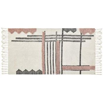 Bavlnený koberec 80 × 150 cm béžová/čierna MURADIYE, 303174 (beliani_303174)