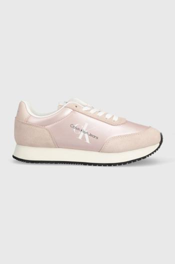 Tenisky Calvin Klein Jeans RETRO RUNNER LOW LAC ružová farba, YW0YW01056