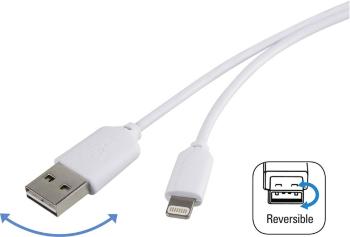 Renkforce #####USB-Kabel USB 2.0 #####USB-A Stecker, #####Apple Lightning Stecker  1.00 m biela obojstranne zapojiteľná