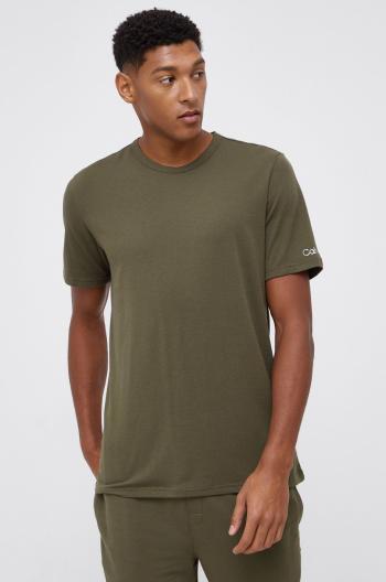 Pyžamové tričko Calvin Klein Underwear zelená farba, vzorované