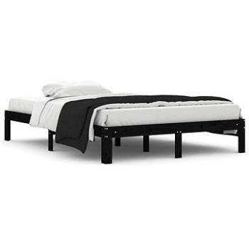 Rám postele čierny masívna borovica 140 × 200 cm, 810369