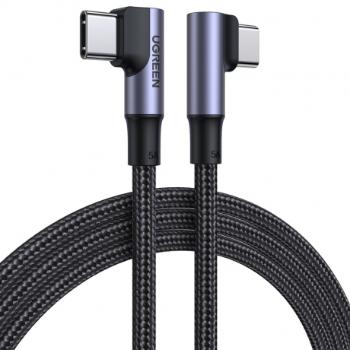 Ugreen Elbow kábel USB-C / USB-C QC PD 100W 5A 1m, čierny (US335)