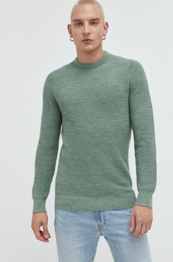 Bavlnený sveter Superdry pánsky, zelená farba,