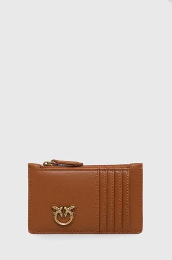Kožená peňaženka Pinko dámsky, hnedá farba