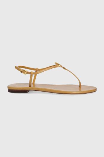 Kožené sandále Tory Burch Capri dámske, hnedá farba,
