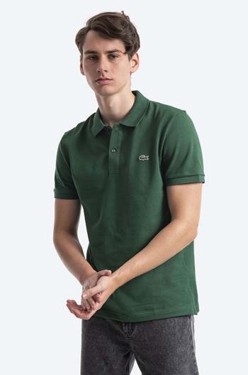 Bavlnené polo tričko Lacoste PH4012.132-132, zelená farba, jednofarebné