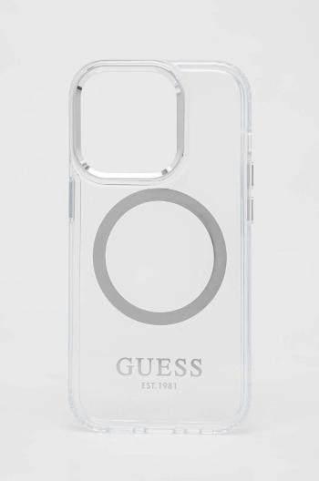 Puzdro na mobil Guess iPhone 14 Pro 6,1" strieborná farba