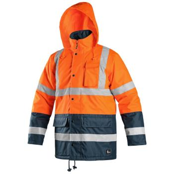 Canis Zimná reflexná bunda OXFORD - Oranžová / modrá | L