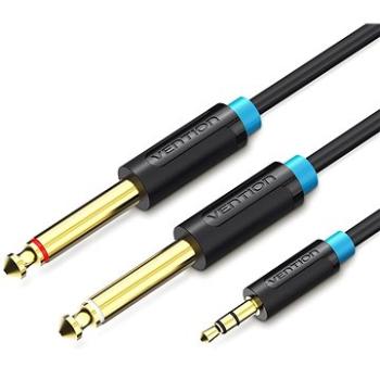 Vention 3,5 mm Male to 2× 6,3 mm Male Audio Cable 0,5 m Black (BACBD)