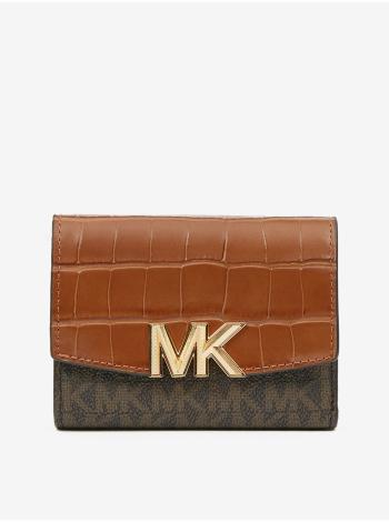 Hnedá dámska peňaženka s krokodýlím vzorom Michael Kors Karlie