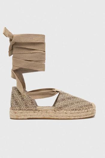 Espadrilky Guess JALENE3 hnedá farba, FL6JL3 FAB14