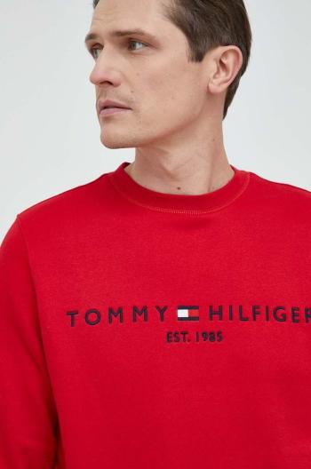 Mikina Tommy Hilfiger pánska, bordová farba, s potlačou