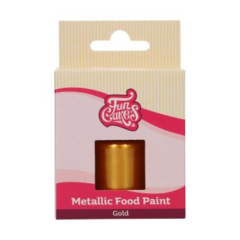 Jedlá zlatá metalická farba 30 ml - FunCakes