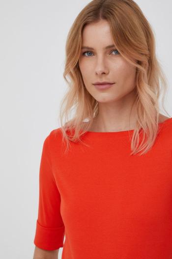 Tričko Lauren Ralph Lauren dámsky, oranžová farba,