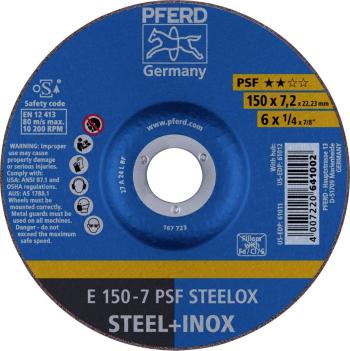 PFERD 62015640 E 150-7 PSF STEELOX brúsny kotúč lomený  150 mm 22.23 mm 10 ks