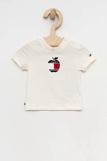 Tričko pre bábätko Tommy Hilfiger biela farba, s nášivkou