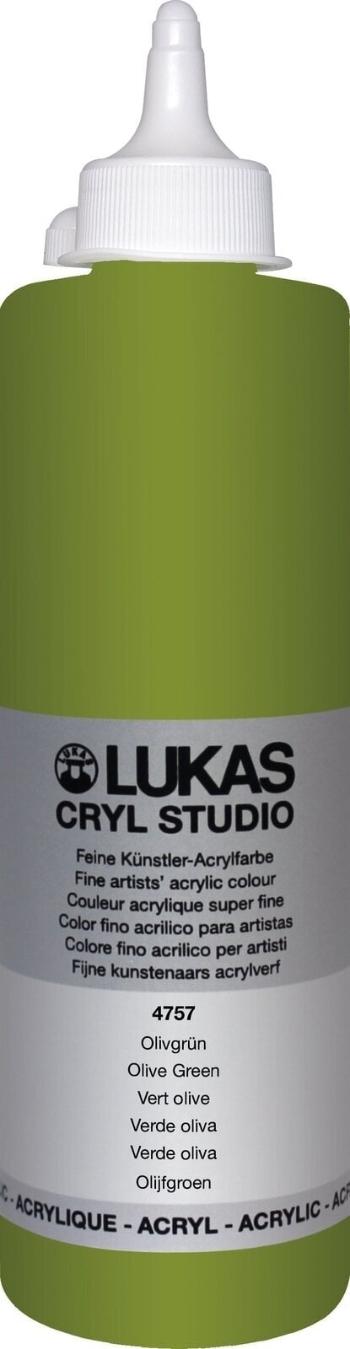 Lukas Cryl Studio Plastic Bottle Akrylová farba Olive Green 500 ml 1 ks