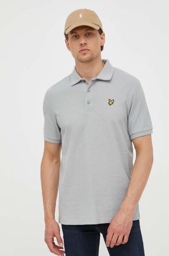 Polo tričko Lyle & Scott pánske, šedá farba, jednofarebné