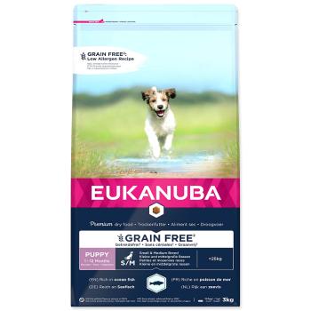 EUKANUBA Puppy & Junior Small & Medium Breed Grain Free Ocean Fish 3 kg