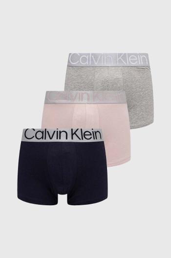 Boxerky Calvin Klein Underwear 3-pak pánske, šedá farba