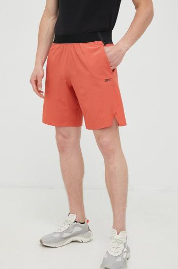 Tréningové šortky Reebok Epic pánske, oranžová farba,