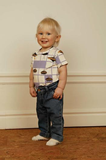 Detské tričko Mini Rodini fialová farba, vzorovaný