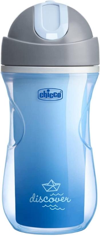 Chicco Termo fľaša netečúca so slamkou od 14 m, modrá 266 ml