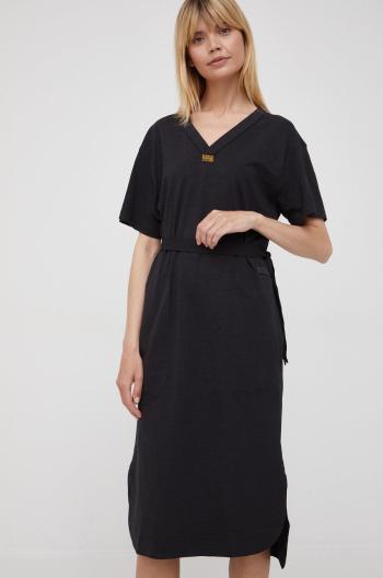 Bavlnené šaty G-Star Raw čierna farba, mini, oversize