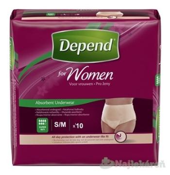 DEPEND SUPER S/M pre ženy naťahovacie nohavičky 10ks