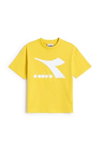 Detské bavlnené tričko Diadora žltá farba,