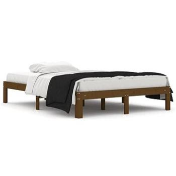 Rám postele medovo hnedý masívne drevo 135 × 190 cm Double, 810343