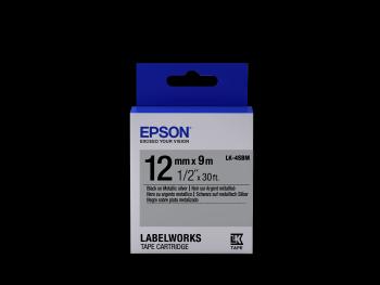 Epson LabelWorks LK-4SBM C53S654019 12mm x 9m, čierna tlač / strieborný podklad, fluorescenčná, originálna páska