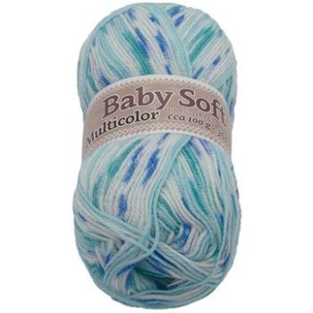 Baby soft multicolor 100 g – 602 biela, modrá, tyrkysová (6856)