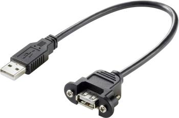 Renkforce #####USB-Kabel USB 2.0 #####USB-A Stecker 50.00 cm čierna možno skrutkovať, pozlátené kontakty