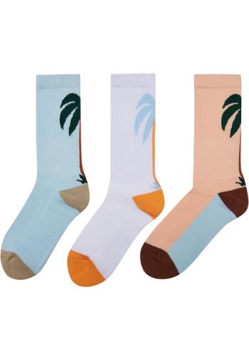 Mr. Tee Fancy Palmtree Socks 3-Pack white/multicolor - 43–46