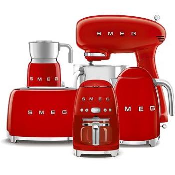 Kuchyňský robot SMEG 50s Retro Style 4,8 l červený, s nerezovou miskou + Překapávač +  Rychlovarná