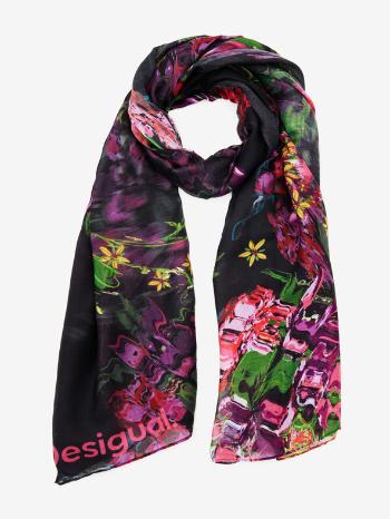 Desigual Flores Liquid Šatka Čierna