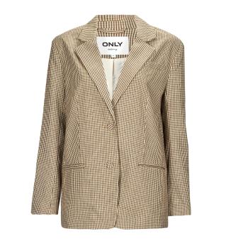 Only  ONLMOLLY L/S OVS CHECK BLAZER TLR  Bundy Béžová