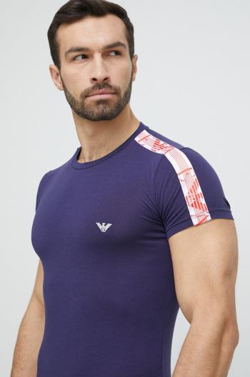 Tričko Emporio Armani Underwear tmavomodrá farba, s nášivkou