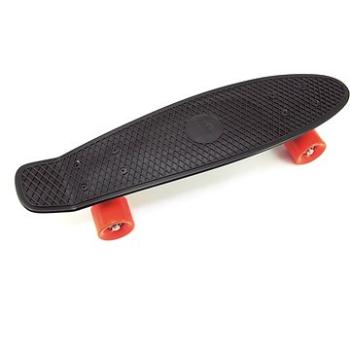 Teddies Skateboard – pennyboard – čierna farba – oranžové kolesá (8592190840082)