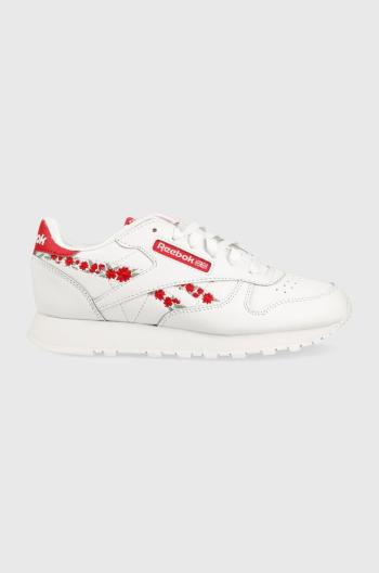 Detské tenisky Reebok Classic CL LTHR biela farba