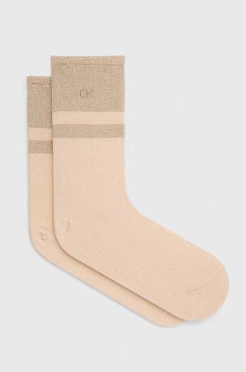 Ponožky Calvin Klein dámske, béžová farba