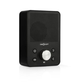 OneConcept Plug+Play FM, rádio do zásuvky, FM tuner, USB, BT, čierne