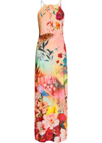Letné maxi šaty s kvetovanou potlačou